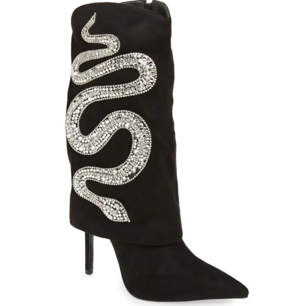 AZALEA WANG  " COBRA STEPPIN "  BOLD-BLACK STILETTO BOOT(BRAND NEW!!!!!!!!!!!!!!